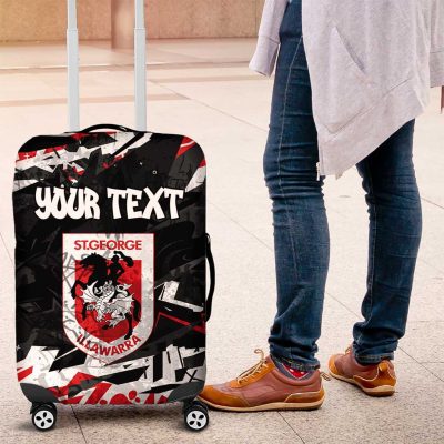 Personalized St. George Illawarra Dragons Luggage Cover Graffiti Grunge Abstract Urban Street Style Design TS04