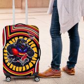 Adelaide Crows Luggage Cover Indigenous Monochrome Dot Art Mascot Style TS04