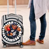 Carlton Football Club Luggage Cover Indigenous Monochrome Dot Art Mascot Style TS04