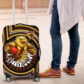 Hawthorn Hawks Luggage Cover Indigenous Monochrome Dot Art Mascot Style TS04