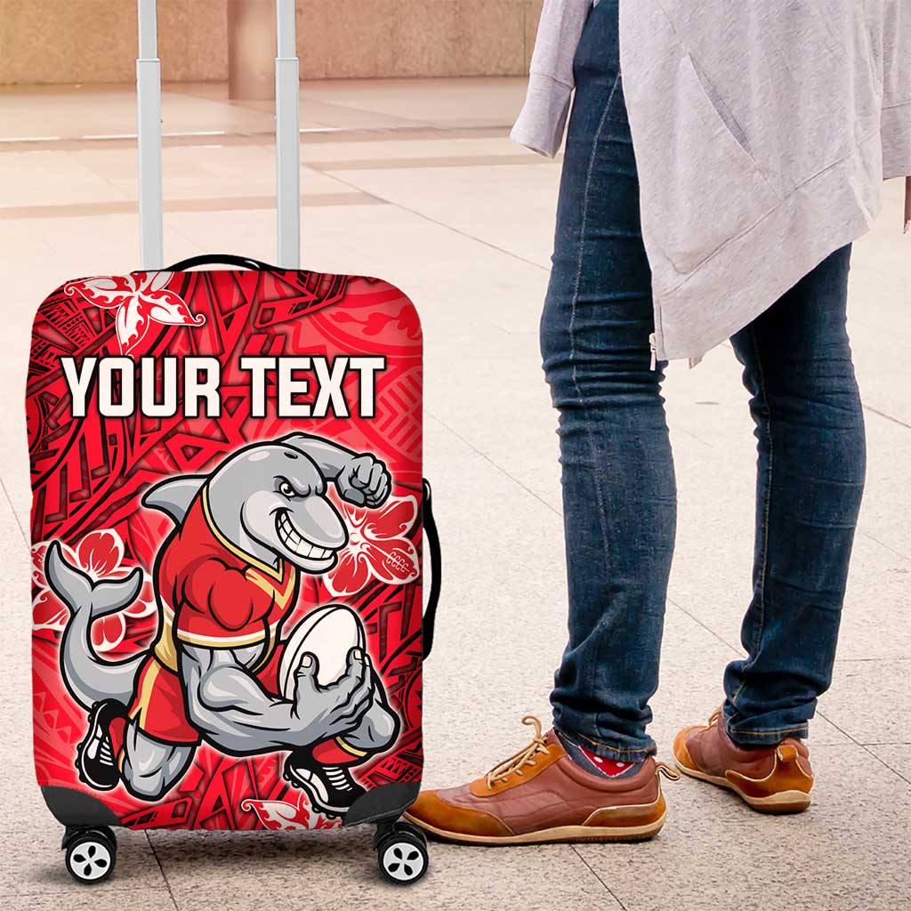 Personalised Dolphins Luggage Cover Polynesian Tribal Pattern With Rugby Dolphin Mascot Art TS04 Personalised Dolphins Luggage Cover Polynesian Tribal Pattern With Rugby Dolphin Mascot Art TS04