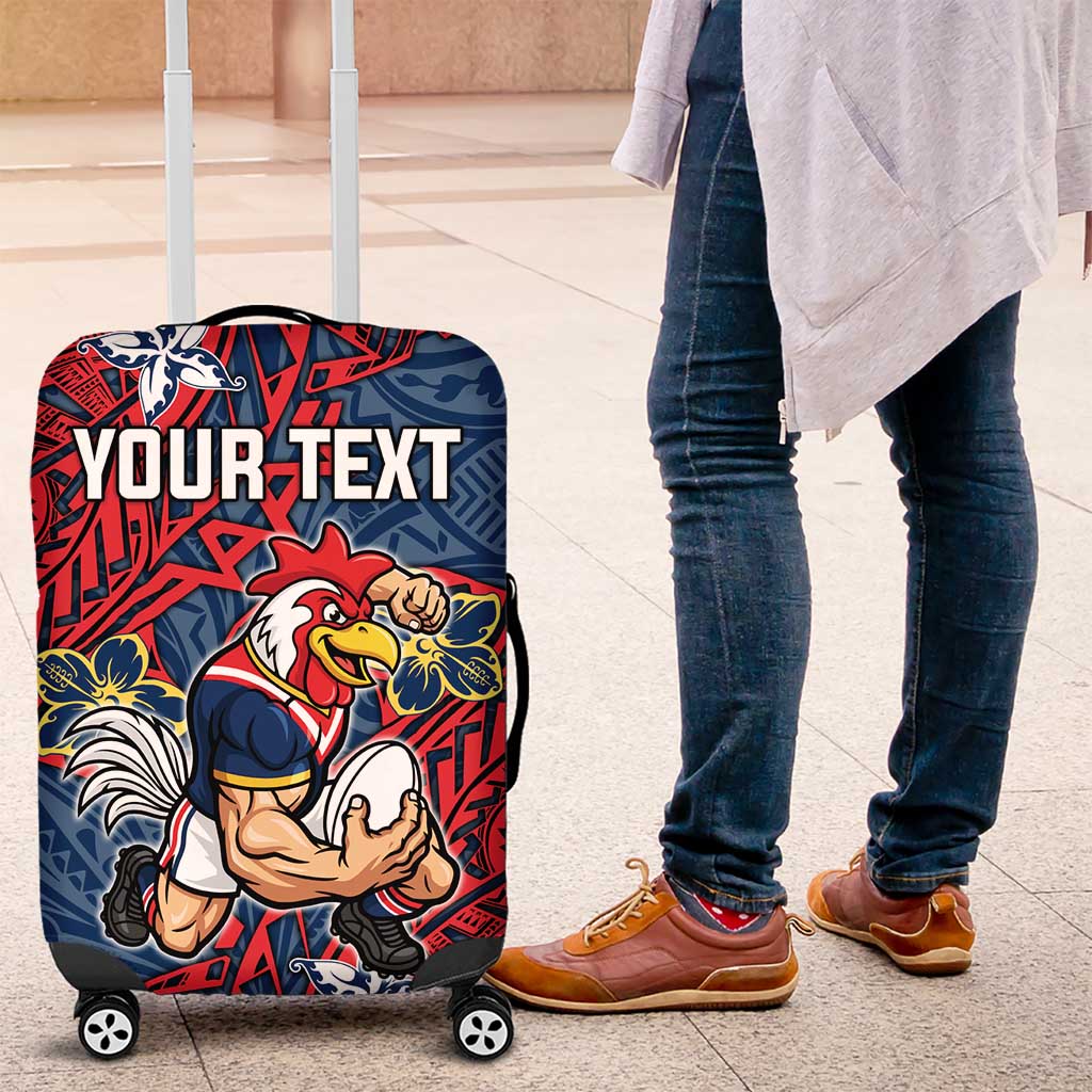 Personalised Sydney Roosters Luggage Cover Polynesian Tribal Pattern With Rugby Rooster Mascot Art TS04 Personalised Sydney Roosters Luggage Cover Polynesian Tribal Pattern With Rugby Rooster Mascot Art TS04
