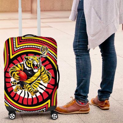 Richmond Football Club Luggage Cover Indigenous Monochrome Dot Art Mascot Style TS04