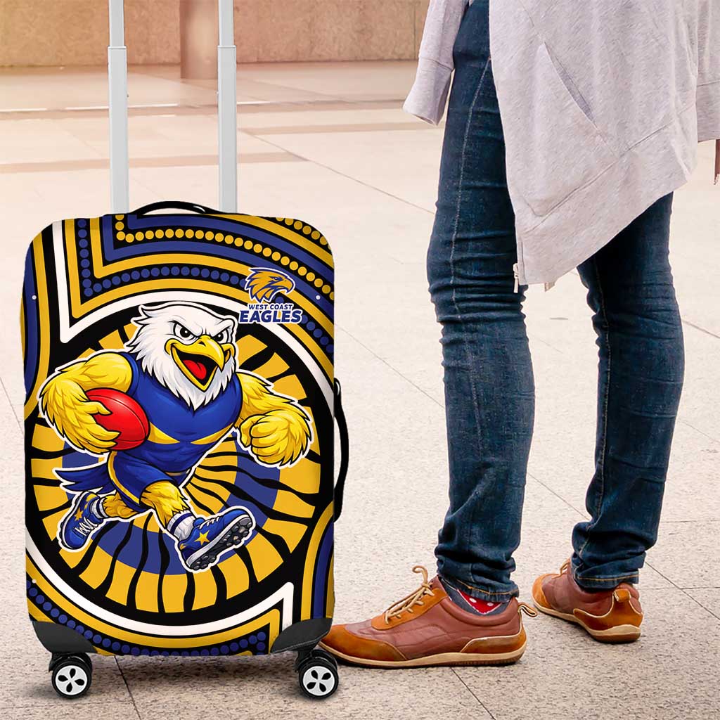 West Coast Eagles Luggage Cover Indigenous Monochrome Dot Art Mascot Style TS04 West Coast Eagles Luggage Cover Indigenous Monochrome Dot Art Mascot Style TS04