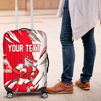 Personalized Dolphins Luggage Cover Dynamic Lightning Mascot Rugby Australia TS04