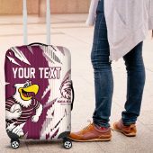 Personalized Manly Warringah Sea Eagles Luggage Cover Dynamic Lightning Mascot Rugby Australia TS04