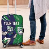 Personalized New Zealand Warriors Luggage Cover Dynamic Lightning Mascot Rugby Australia TS04