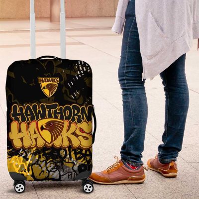Hawthorn Hawks Luggage Cover Urban Graffiti Street Art - Bold Abstract Spray Paint TS04