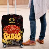 Gold Coast Suns Luggage Cover Urban Graffiti Street Art - Bold Abstract Spray Paint TS04
