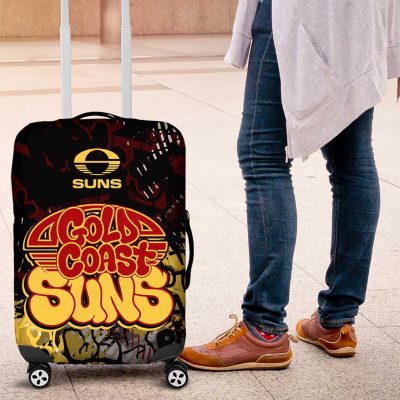 Gold Coast Suns Luggage Cover Urban Graffiti Street Art - Bold Abstract Spray Paint TS04