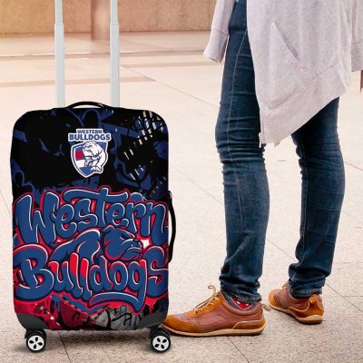 Western Bulldogs Luggage Cover Urban Graffiti Street Art - Bold Abstract Spray Paint TS04