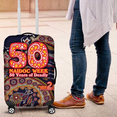 Adelaide Crows NAIDOC Week 2026 Luggage Cover Australian Aboriginal Dot Art Dreamtime Pattern Style TS04