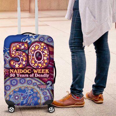 Brisbane Lions NAIDOC Week 2026 Luggage Cover Australian Aboriginal Dot Art Dreamtime Pattern Style TS04