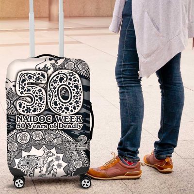 Carlton Blues NAIDOC Week 2026 Luggage Cover Australian Aboriginal Dot Art Dreamtime Pattern Style TS04