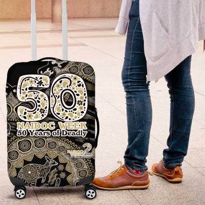 Collingwood Magpies NAIDOC Week 2026 Luggage Cover Australian Aboriginal Dot Art Dreamtime Pattern Style TS04
