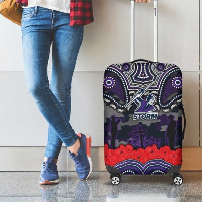 ANZAC Day Melbourne Storm Luggage Cover Military Memorial Aboriginal