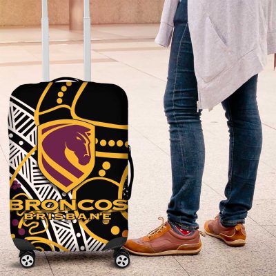 Brisbane Broncos Luggage Cover Australian Aboriginal Dot Painting Handprint TS04