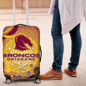 Brisbane Broncos Rugby Luggage Cover Australian Aboriginal Dot Painting Style TS04