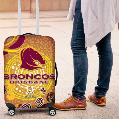 Brisbane Broncos Rugby Luggage Cover Australian Aboriginal Dot Painting Style TS04