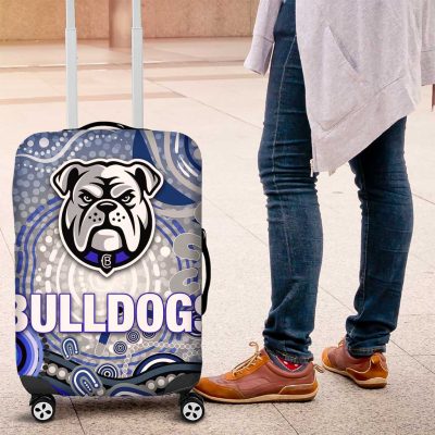 Canterbury Bankstown Bulldogs Rugby Luggage Cover Australian Aboriginal Dot Painting Style TS04