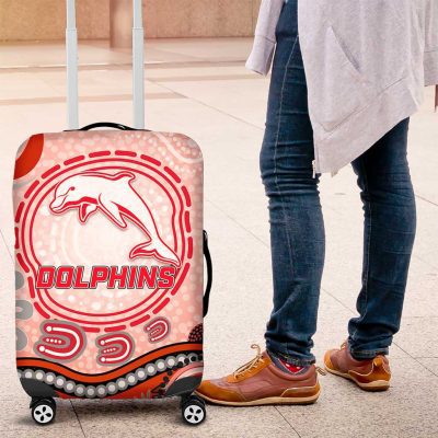 Dolphins Rugby Luggage Cover Australian Aboriginal Dot Painting Style TS04