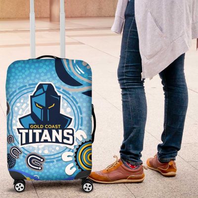 Gold Coast Titans Rugby Luggage Cover Australian Aboriginal Dot Painting Style TS04