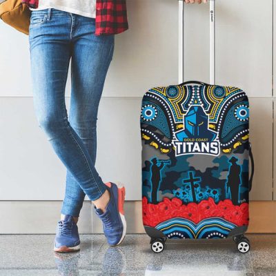 ANZAC Day Gold Coast Titans Luggage Cover Military Memorial Aboriginal