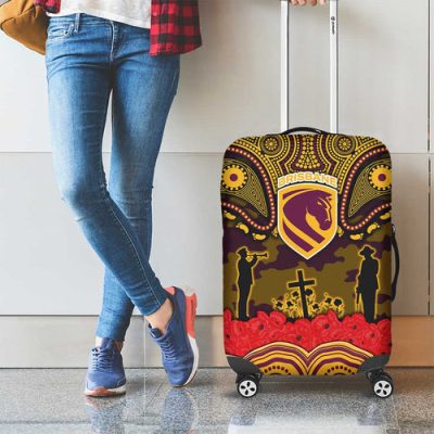 ANZAC Day Brisbane Broncos Luggage Cover Military Memorial Aboriginal