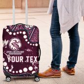 Personalized Manly Warringah Sea Eagles Luggage Cover Aboriginal Pattern with Graffiti Style Design TS04