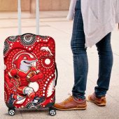 Dolphins Luggage Cover Aboriginal Dot Pattern