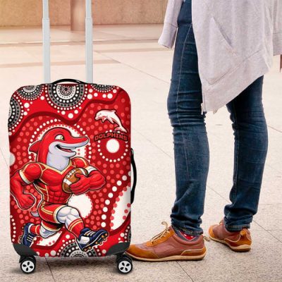 Dolphins Luggage Cover Aboriginal Dot Pattern