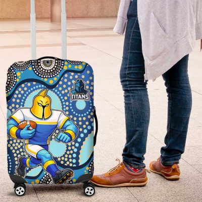 Gold Coast Titans Luggage Cover Aboriginal Dot Pattern