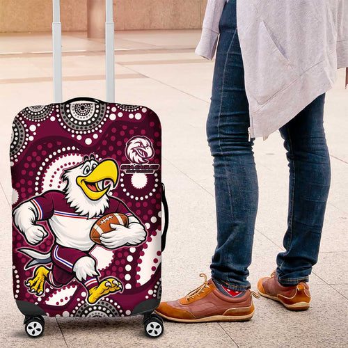 Manly Warringah Sea Eagles Luggage Cover Aboriginal Dot Pattern Manly Warringah Sea Eagles Luggage Cover Aboriginal Dot Pattern