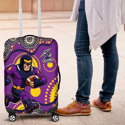 Melbourne Storm Luggage Cover Aboriginal Dot Pattern