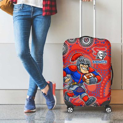 Newcastle Knights Luggage Cover Aboriginal Dot Pattern