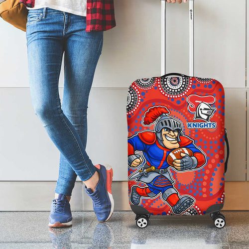 Newcastle Knights Luggage Cover Aboriginal Dot Pattern Newcastle Knights Luggage Cover Aboriginal Dot Pattern