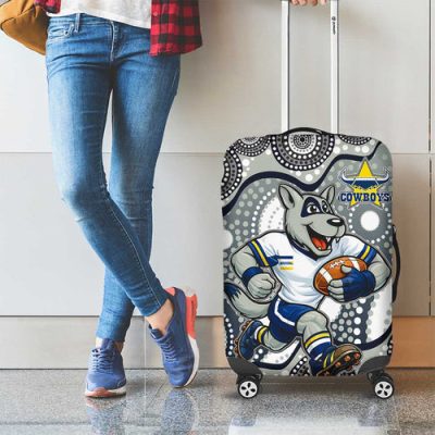 North Queensland Cowboys Luggage Cover Aboriginal Dot Pattern