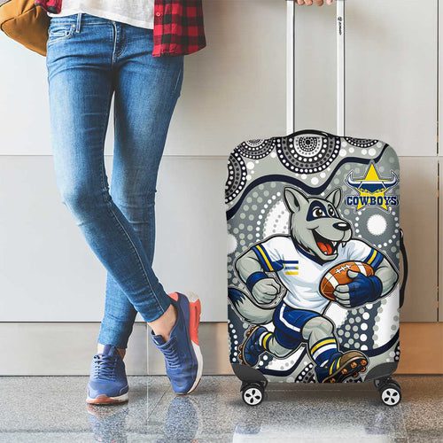 North Queensland Cowboys Luggage Cover Aboriginal Dot Pattern North Queensland Cowboys Luggage Cover Aboriginal Dot Pattern