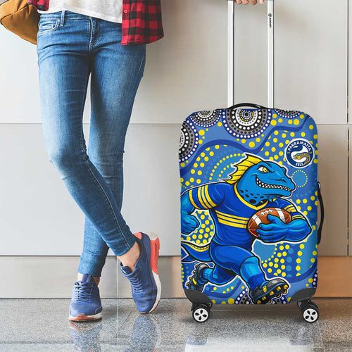 Parramatta Eels Luggage Cover Aboriginal Dot Pattern Parramatta Eels Luggage Cover Aboriginal Dot Pattern
