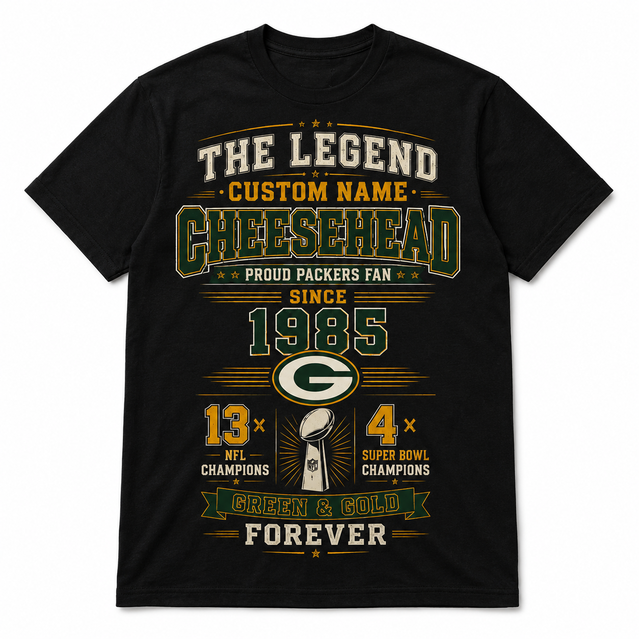 Custom name and Year Green Bay Packers Fans Tshirt Custom name and Year Green Bay Packers Fans Tshirt