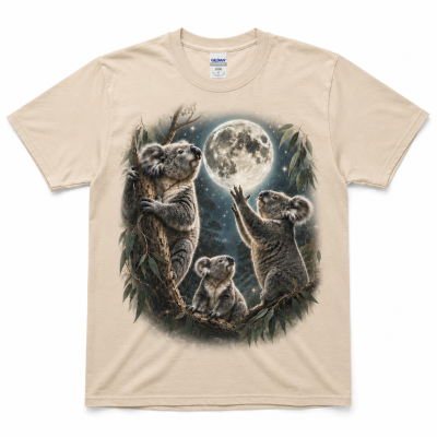 Koala at the Moon Vintage 90s Graphic T-Shirt Gildan 5000