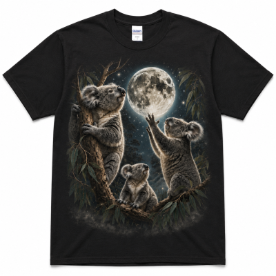 Koala at the Moon Vintage 90s Graphic T-Shirt Gildan 5000 Koala at the Moon Vintage 90s Graphic T-Shirt Gildan 5000