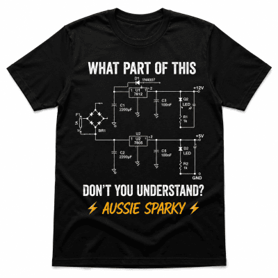 Aussie Sparky Circuit Diagram Funny T-Shirt