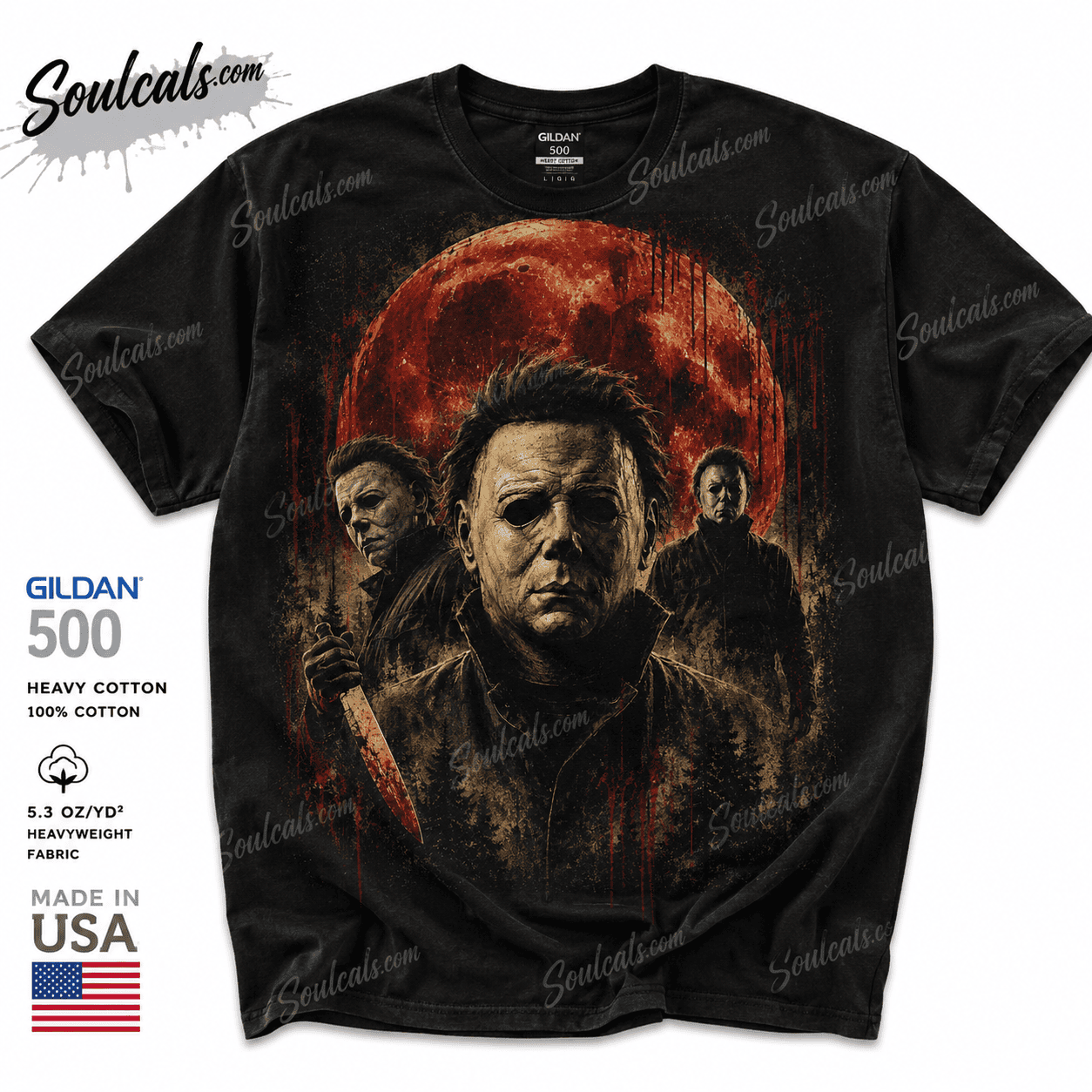 Michael Myers Blood Moon Legacy Vintage Horror T-Shirt Michael Myers Blood Moon Legacy Vintage Horror T-Shirt