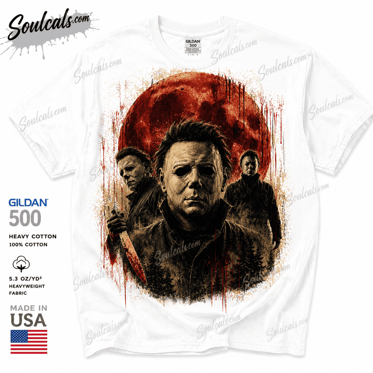 Michael Myers Blood Moon Legacy Vintage Horror T-Shirt Michael Myers Blood Moon Legacy Vintage Horror T-Shirt