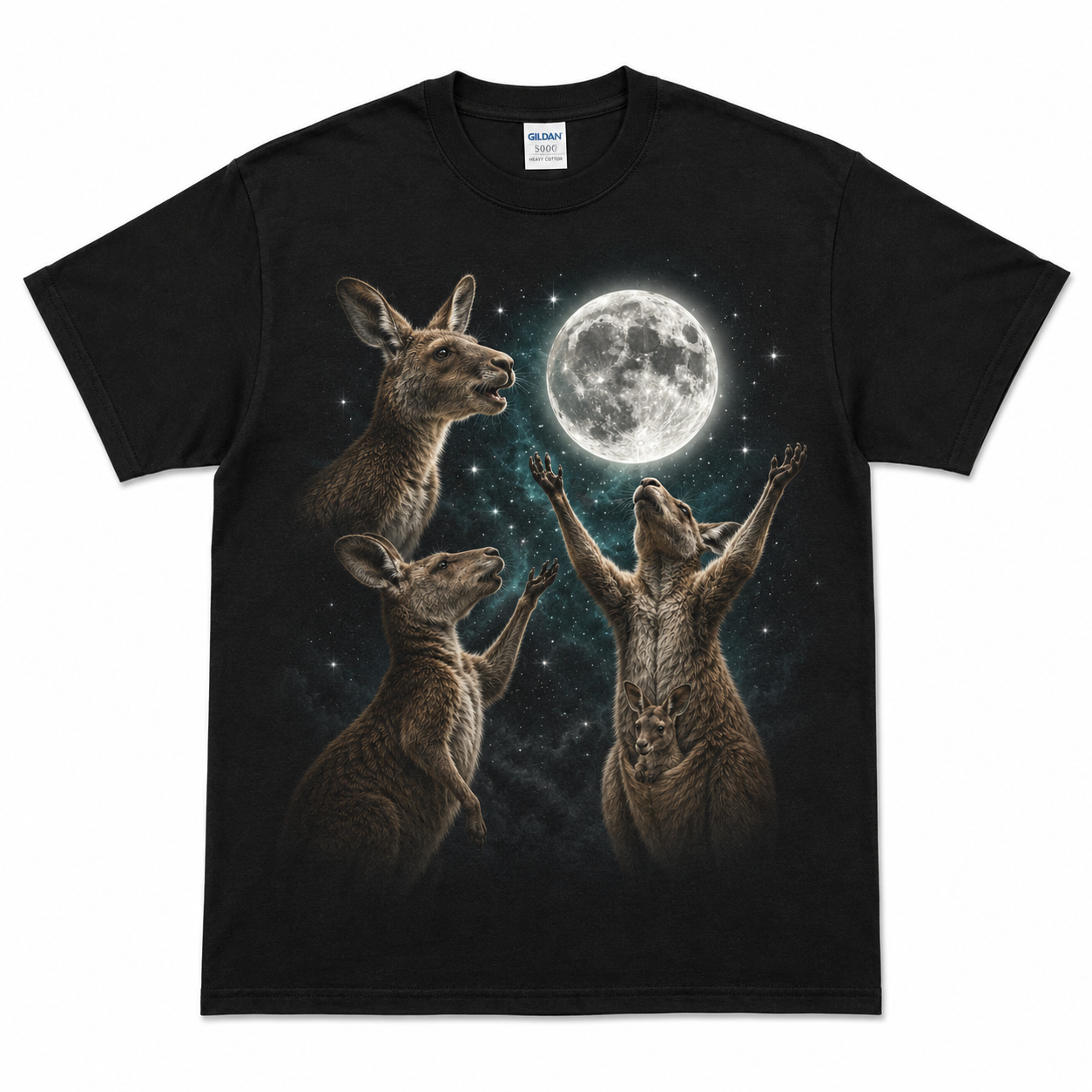 Kangaroo at the Moon Vintage 90s Graphic T-Shirt Kangaroo at the Moon Vintage 90s Graphic T-Shirt