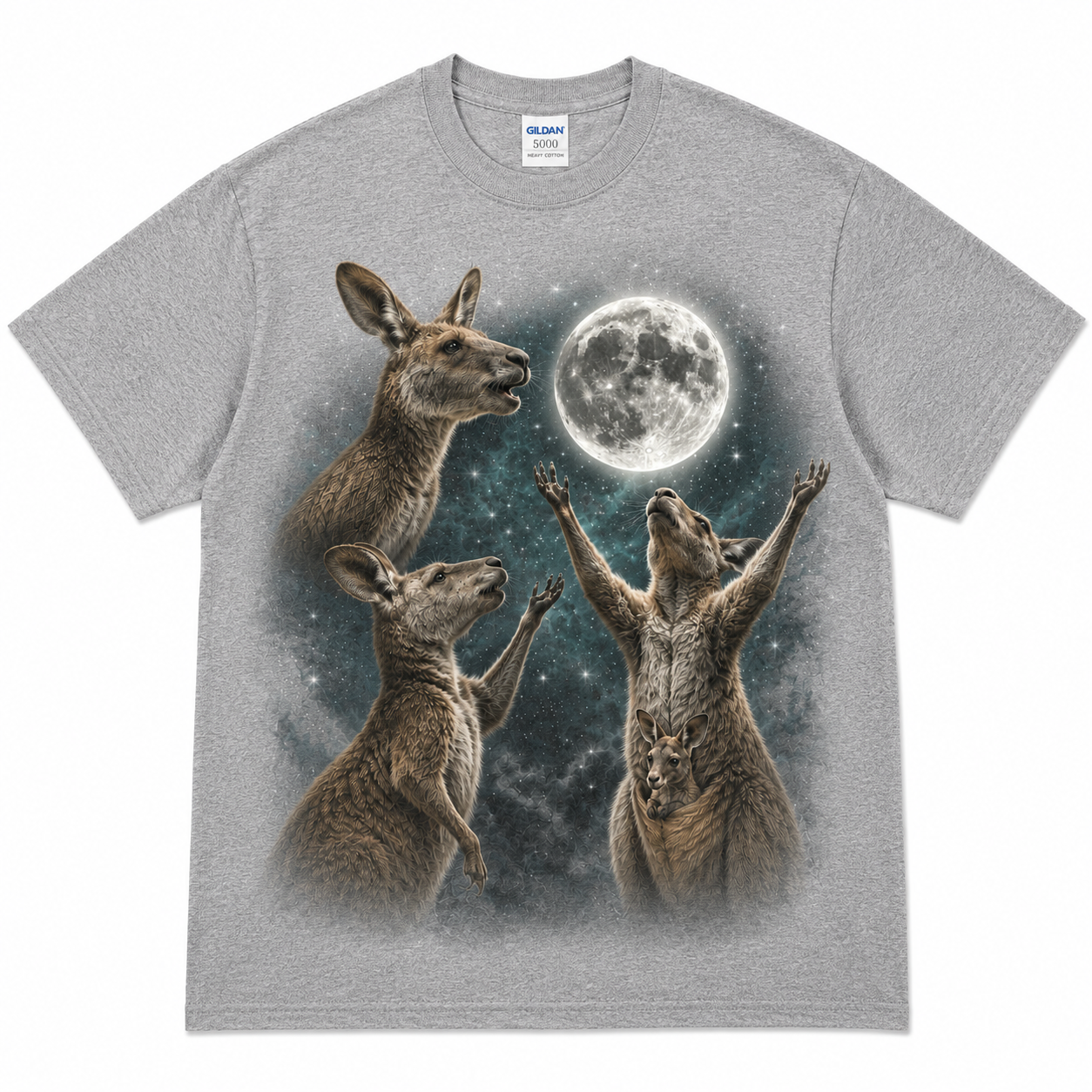 Kangaroo at the Moon Vintage 90s Graphic T-Shirt Kangaroo at the Moon Vintage 90s Graphic T-Shirt