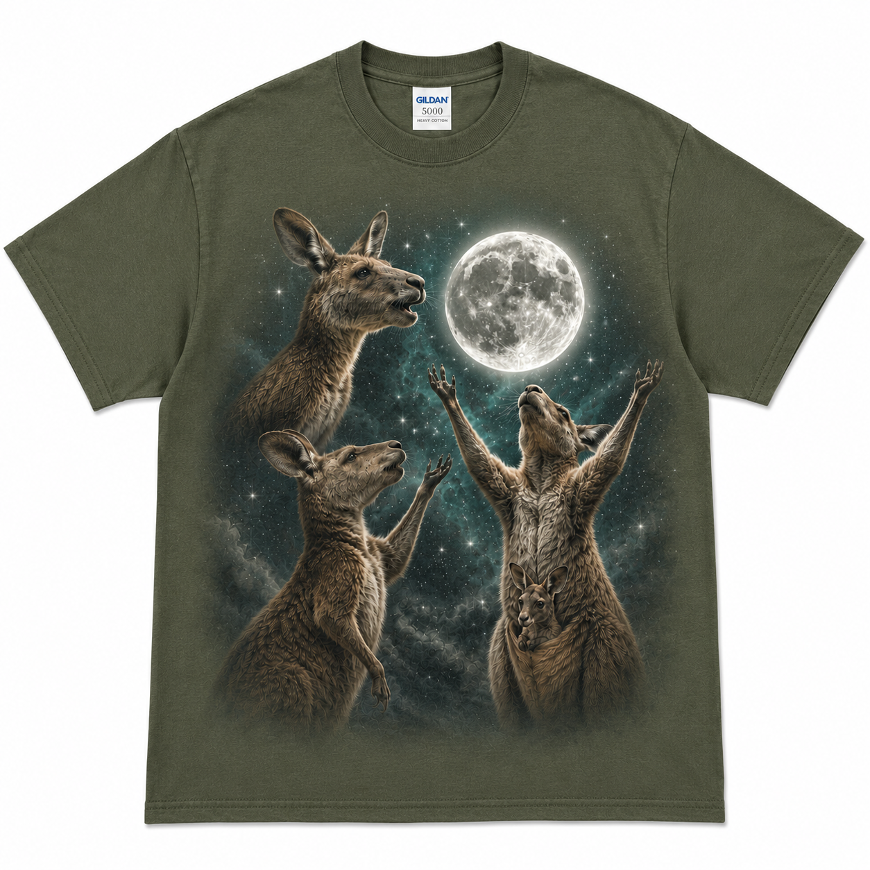 Kangaroo at the Moon Vintage 90s Graphic T-Shirt Kangaroo at the Moon Vintage 90s Graphic T-Shirt