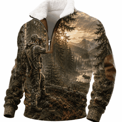 Art Hunter Observation & Moose Hunting Sherpa Fleece Quarter Zip Jacket
