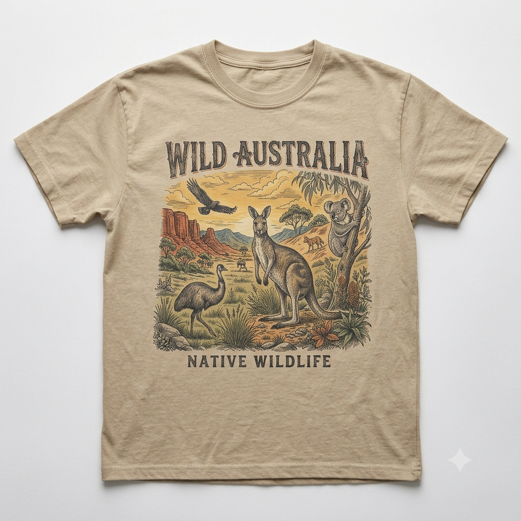 Wild Australia Vintage Wildlife T-Shirt Wild Australia Vintage Wildlife T-Shirt